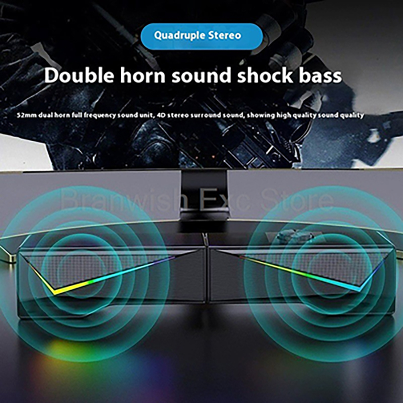 Rgb Computer Soundbar For Pc - 2x2.5W Bilgisayar Hoparlörü RGB Işık Oyun