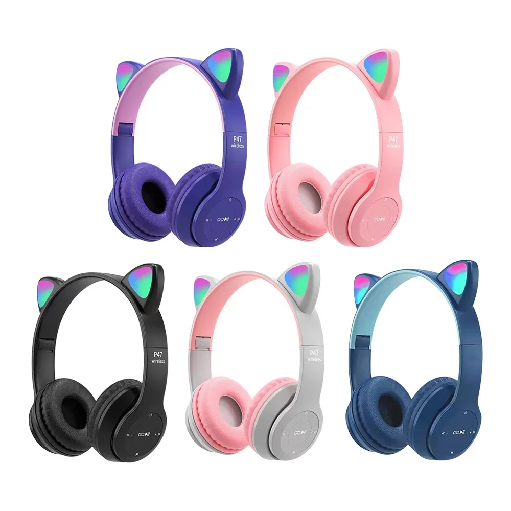 Cat Ear Bluetooth Headset Led - Sevimli Kedi Kulak Bluetooth Uyumlu Kulaklık