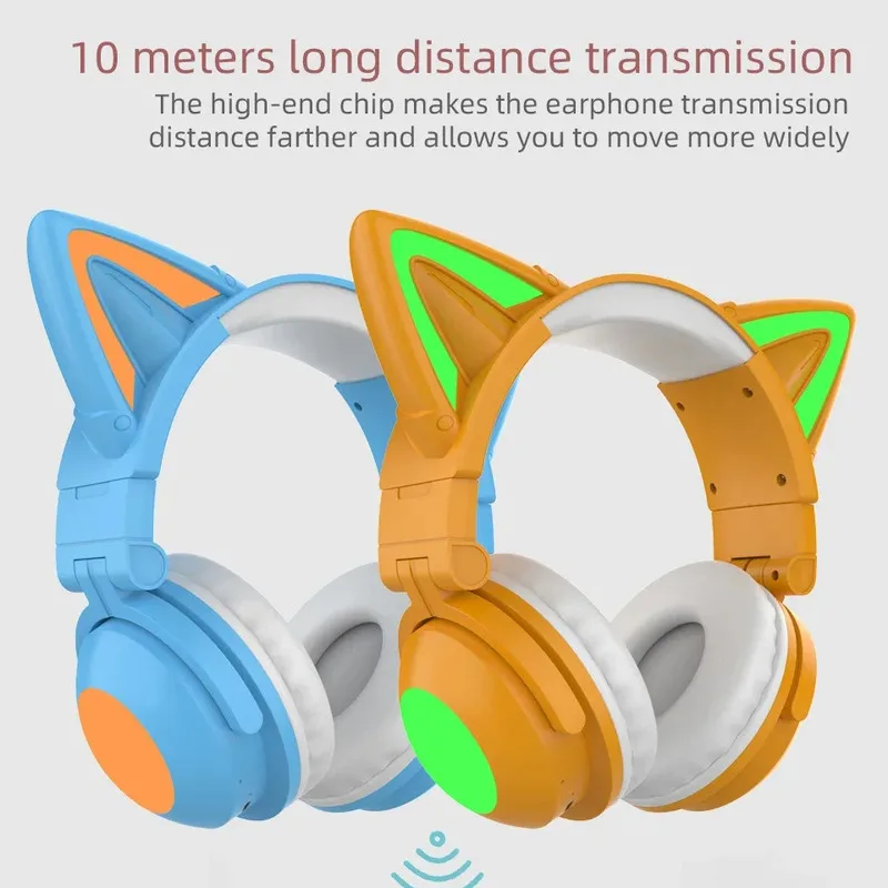 Cat Ear Bluetooth Headset Led - Yeni ZW068 Bluetooth5.0 Kulaklık Kablosuz Kulaklık