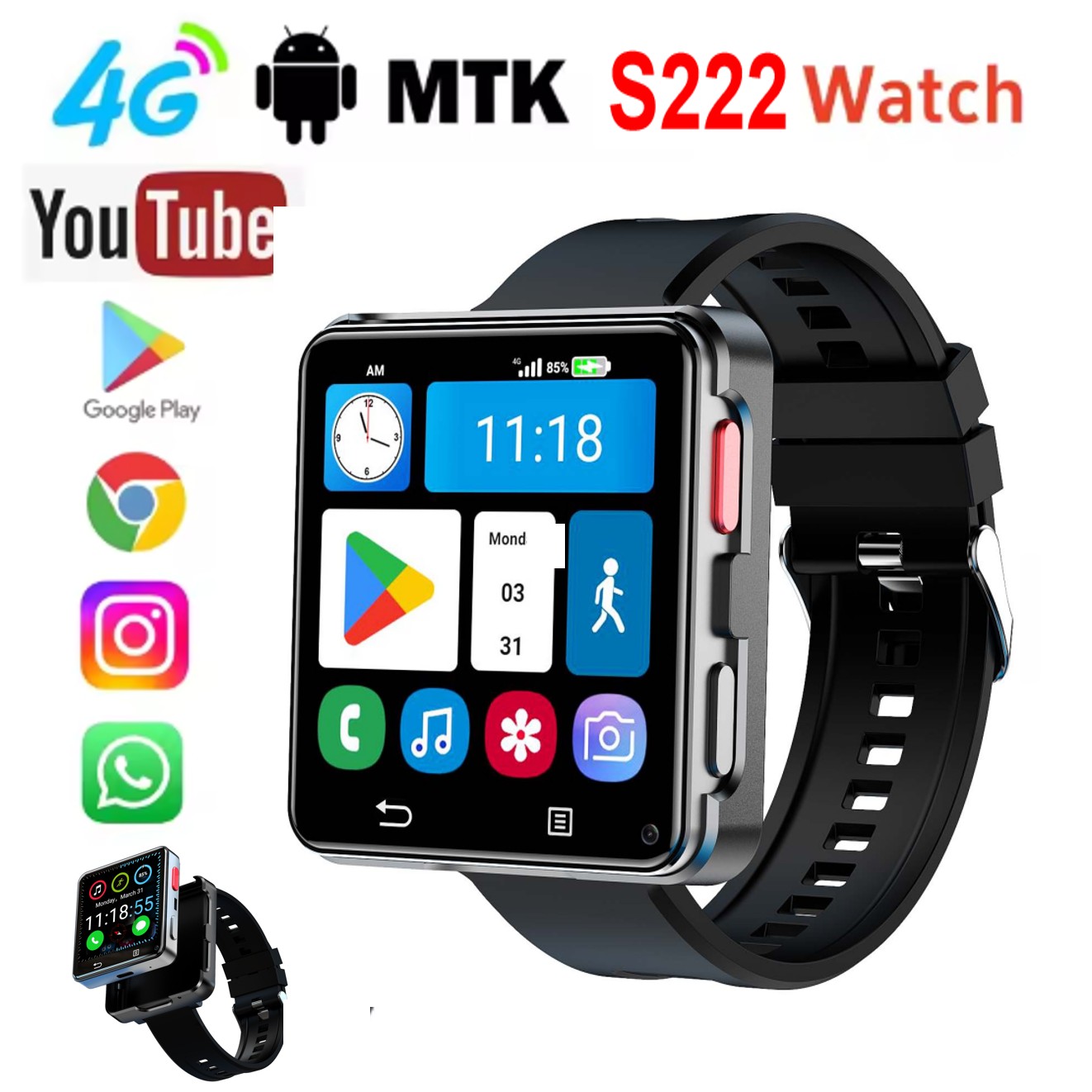 Smartwatches - S222 Akıllı Saat 4G SIM Kart