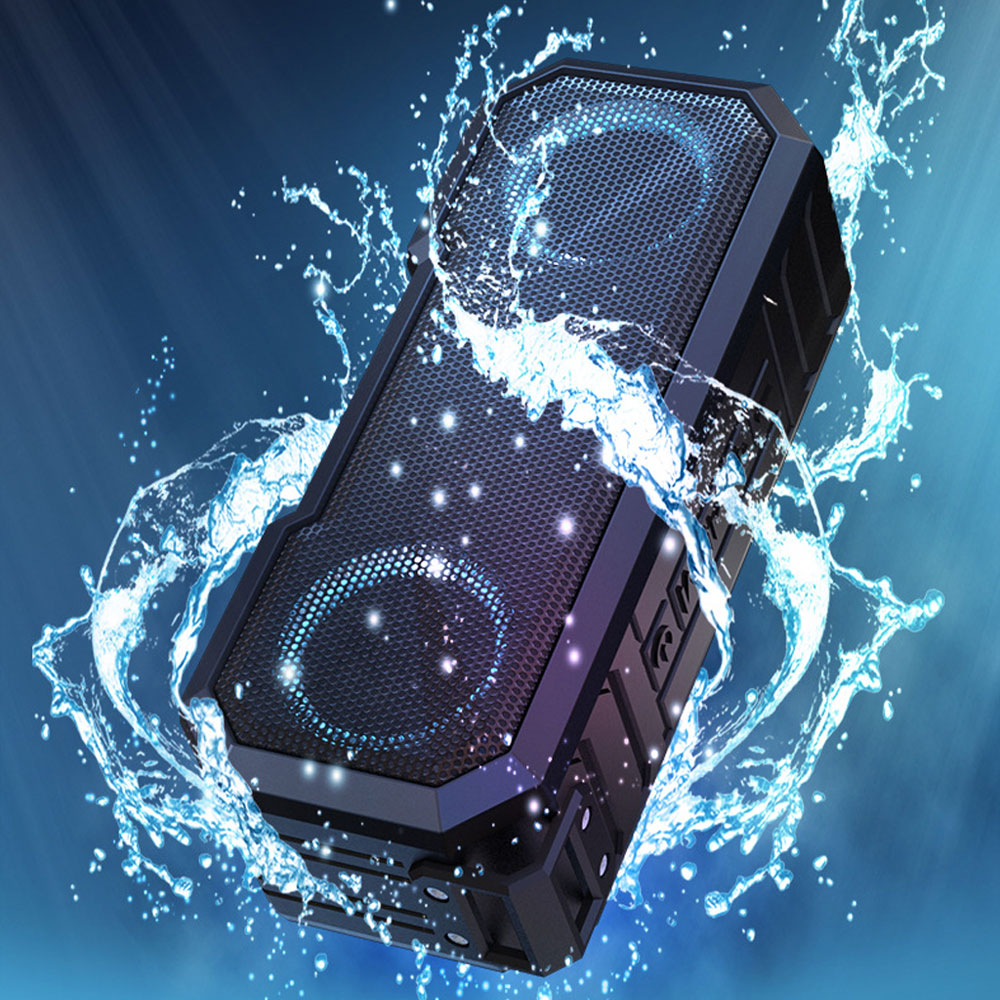 Portable Bluetooth Speaker Waterproof Ipx7 - Taşınabilir Bluetooth Hoparlör Kablosuz Flaş Işıklı