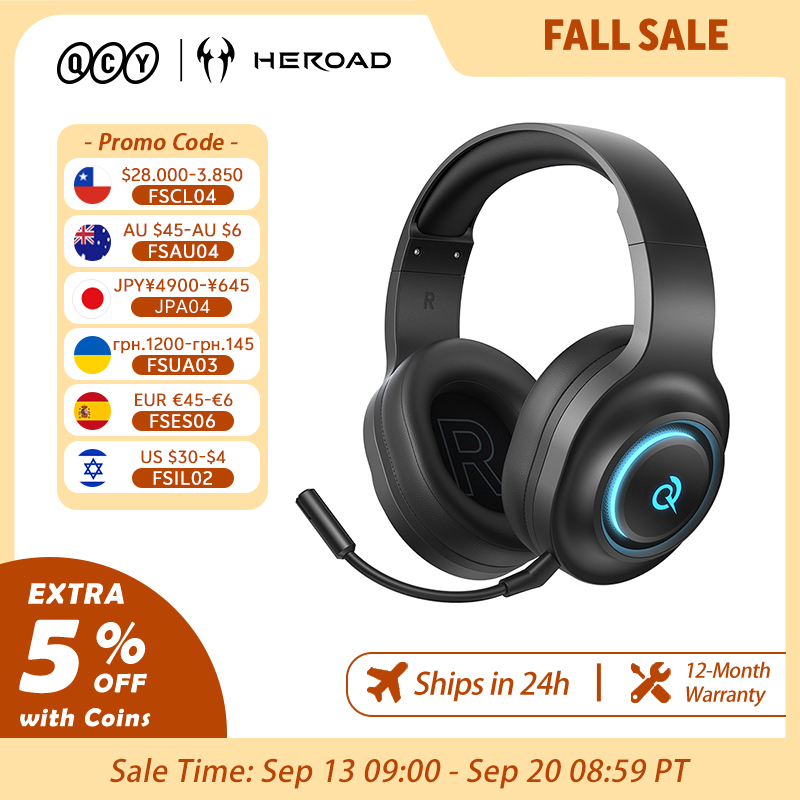 Gaming Headset With Mic Rgb - QCY Heroad V200 Oyuncu Kulaklığı, Mikrofonlu,