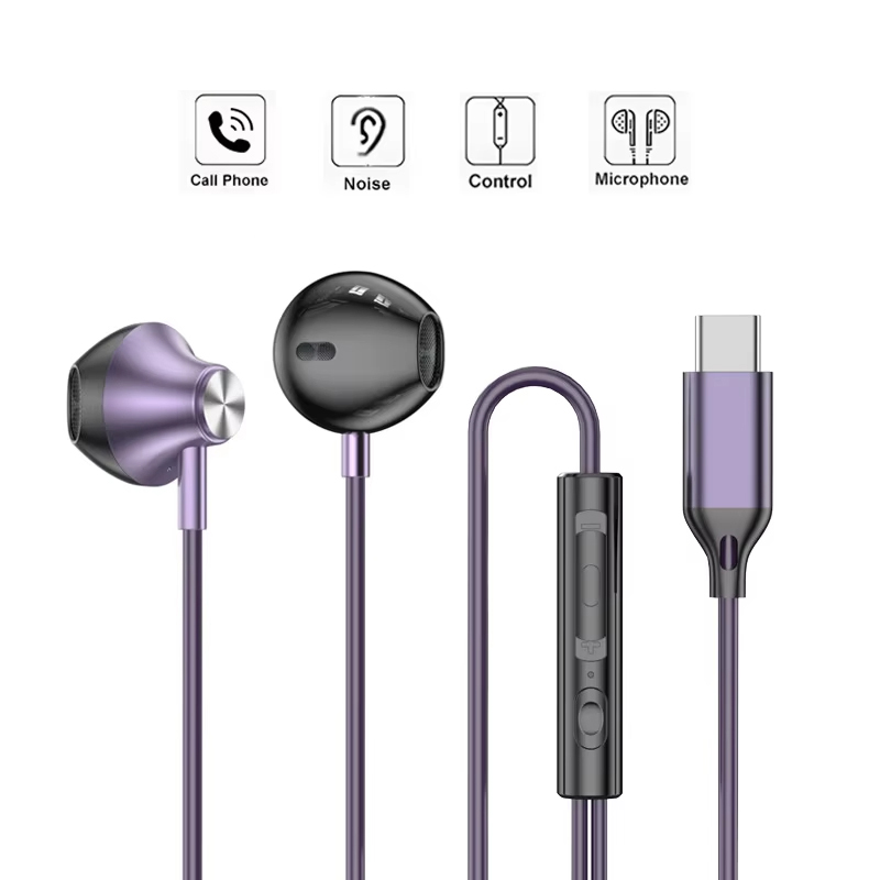 Type C Wired Earphones With Mic - Kulak İçi Kablolu Kulaklık HiFi Müzik