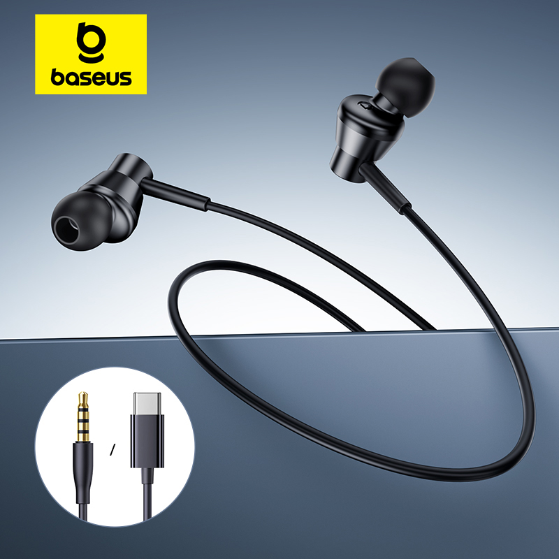 Type C Wired Earphones With Mic - Baseus Encok CZ11/HZ11 Kablolu Kulaklık Tip-C/3.5mm