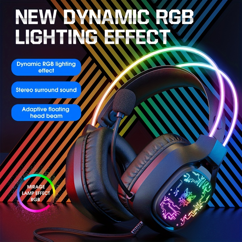 Gaming Headset With Mic Rgb - PC PS4 Xbox PS5 için gürültü
