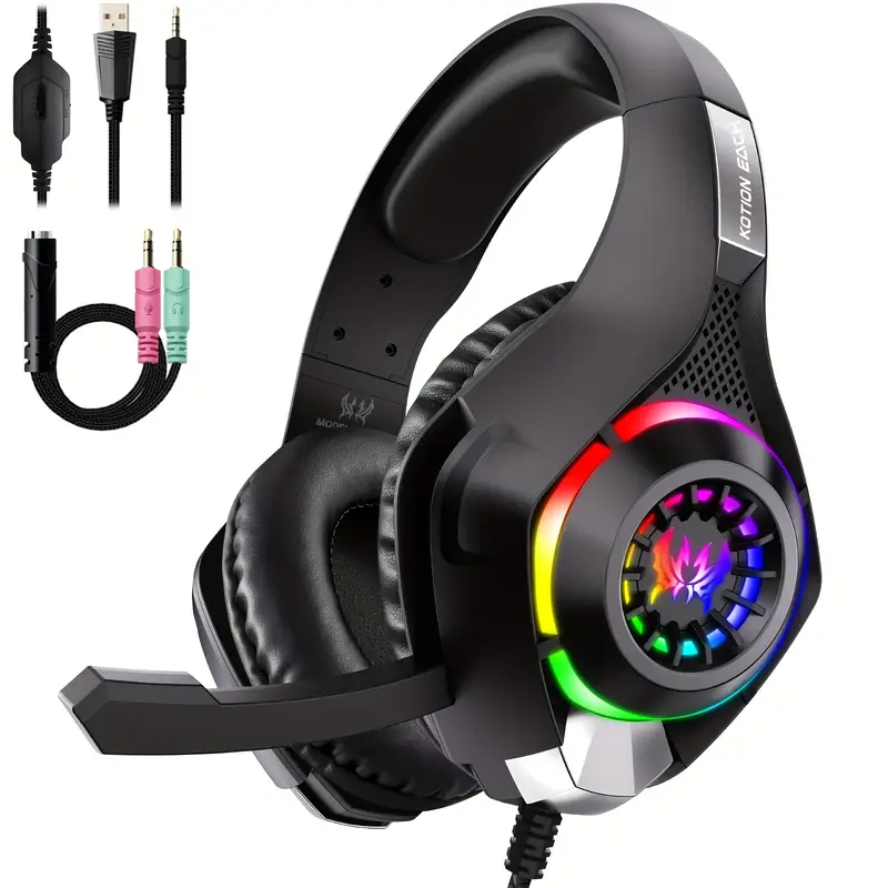 Gaming Headset With Mic Rgb - PC, PS4, PS5 için Oyun Kulaklığı,