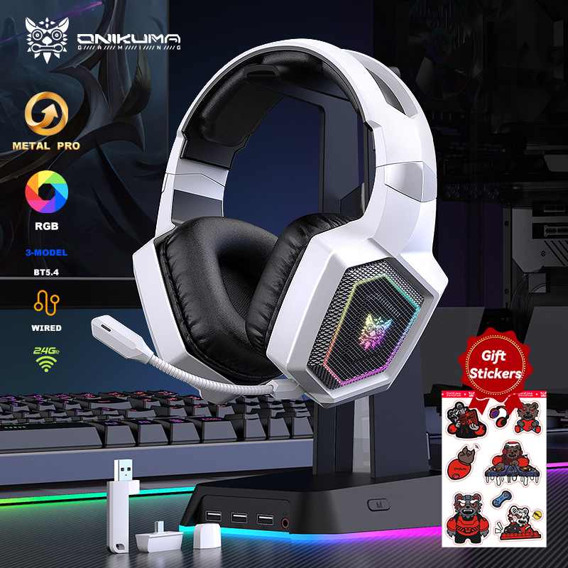 Gaming Headset With Mic Rgb - ONIKUMA 2.4 GHz Kablosuz Oyun Kulaklığı