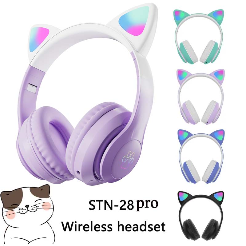 Yeni STN-28 Kablosuz Kulaklık  - Cat Ear Bluetooth Headset Led incelemesi ve fiyatı