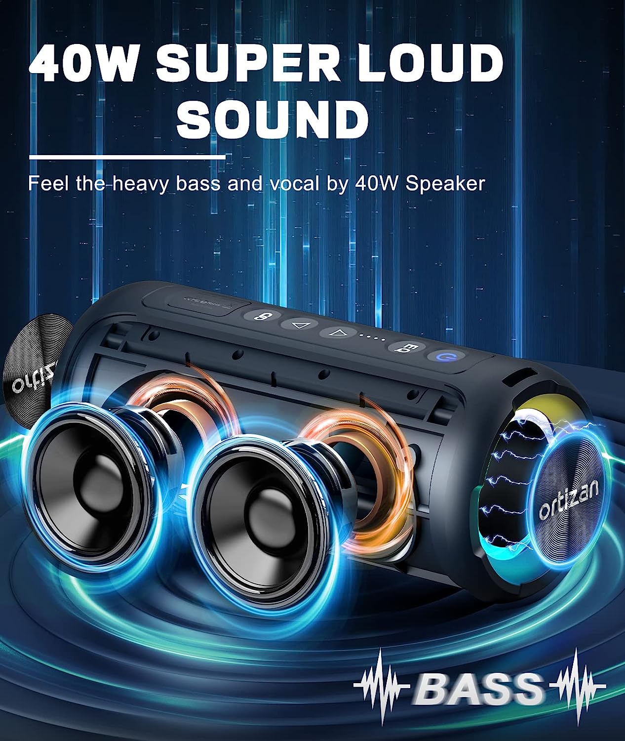 Ortizan Bluetooth Hoparlörler  - Portable Bluetooth Speaker Waterproof Ipx7 incelemesi ve fiyatı