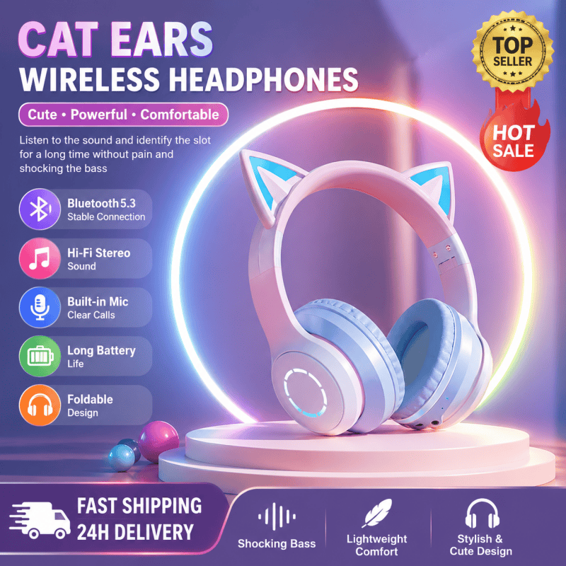 Yeni Çok Satan RGB Baş Üstü Bl - Cat Ear Bluetooth Headset Led incelemesi ve fiyatı