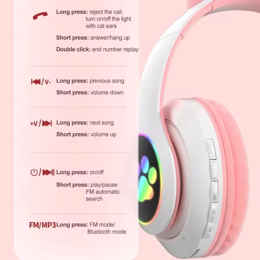 Sevimli Kedi Kulak Kablosuz Ku - Cat Ear Bluetooth Headset Led incelemesi ve fiyatı