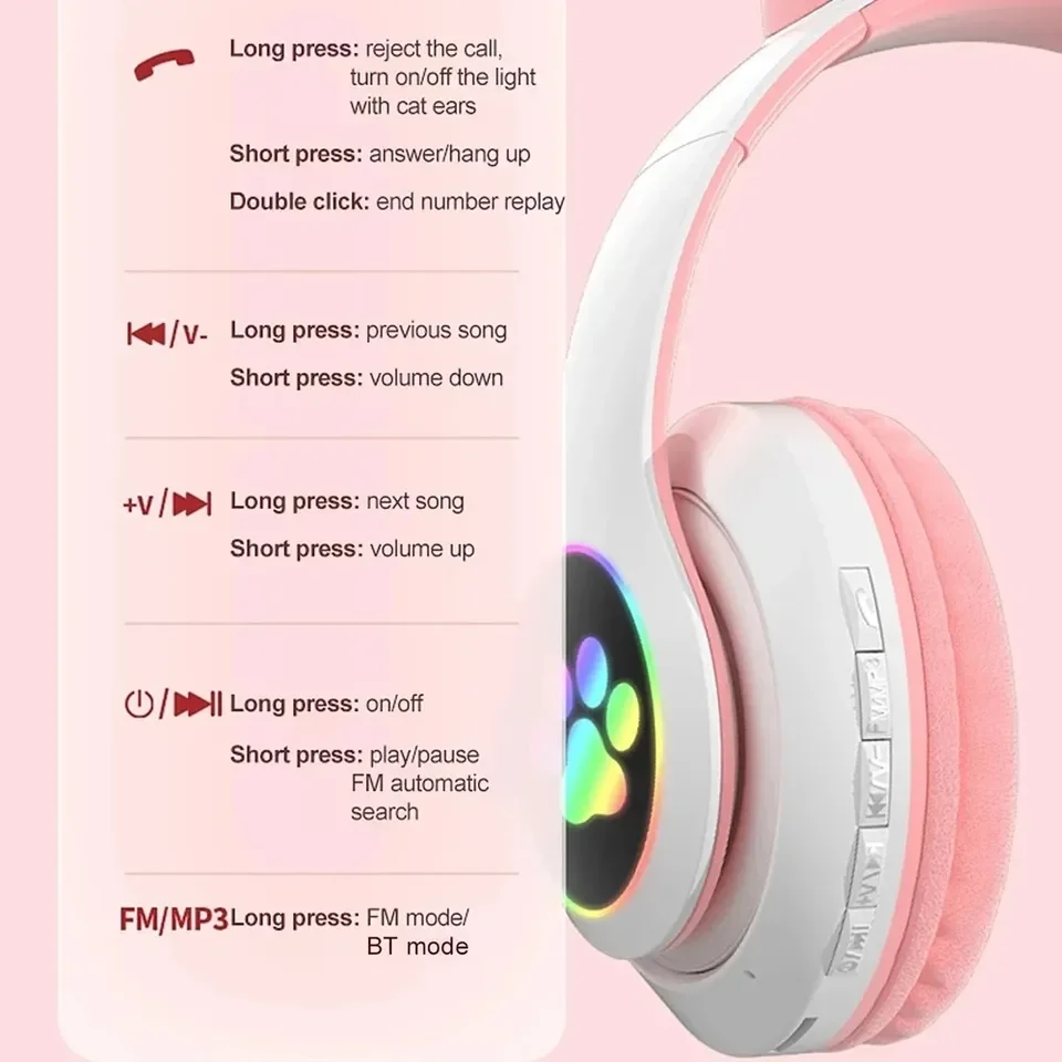 2 adet kablosuz kulaklık Bluet - Cat Ear Bluetooth Headset Led incelemesi ve fiyatı